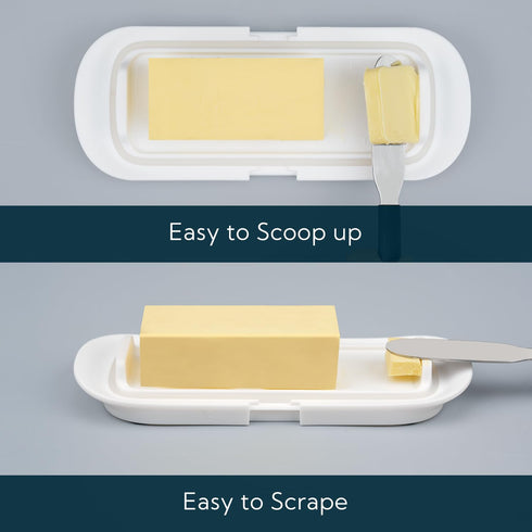 Countertop KITCHENDAO One-handed Airtight Butter Dish with Lid for and Refrigerator Door Shelf, Butter Holder with One