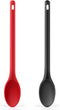 Long Handle Silicone Mixing Spoon, 12" Nonstick Heat-Resistant Rubber Stirring Spoon for Cooking and Baking