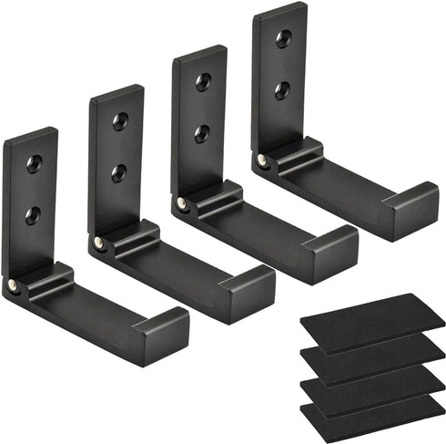 Folding Coat Hooks - Foldable Wall Hooks for Hanging, Pack of 4 Aluminum Alloy Cloth Hanger