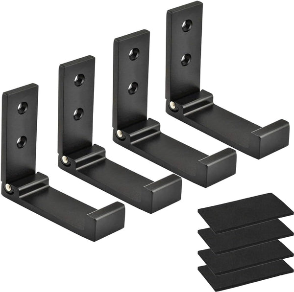 Folding Coat Hooks - Foldable Wall Hooks for Hanging, Pack of 4 Aluminum Alloy Cloth Hanger