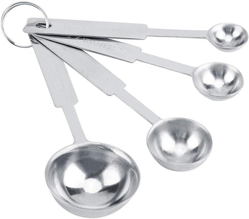 Stainless Steel Measuring Spoons Set of 4, Includes 1/10 tsp, 1/2 tsp, 1 tsp, 1 tbsp for Dry and Liquid
