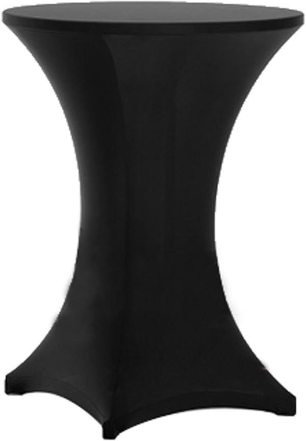 Tina's 32x43 Inch Highboy Spandex Cocktail Table Covers, Black Fitted Stretch Tablecloth for Round Tables