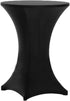 Tina's 32x43 Inch Highboy Spandex Cocktail Table Covers, Black Fitted Stretch Tablecloth for Round Tables