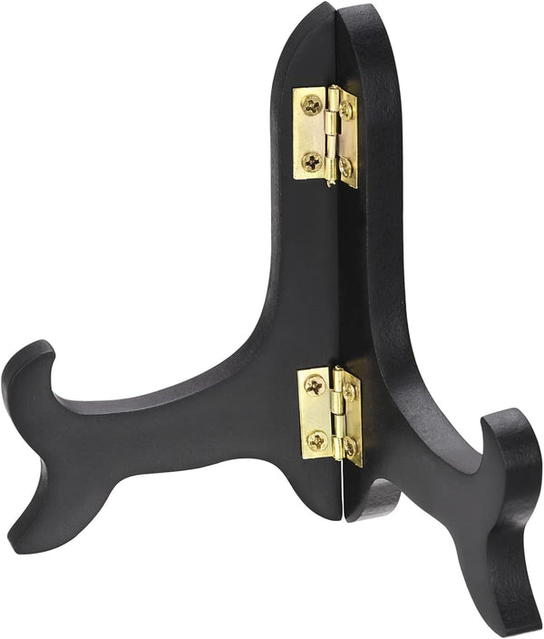 uxcell 2pcs 4" Wooden Easel Plate Holder, Folding Display Stand for Decorative Picture Frame, Black