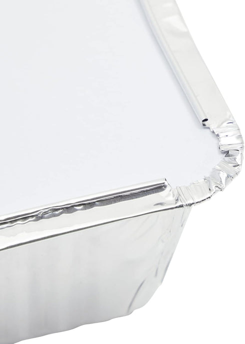 Juvale 50 Pack Aluminum Foil Disposable Loaf Pans: 2 lb with Lids for Baking Bread, Heating, Storing Food