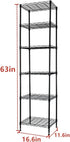 REGILLER 6 Wire Shelving Steel Storage Rack, Adjustable Unit Shelves for Kitchen, Bathroom, Closet