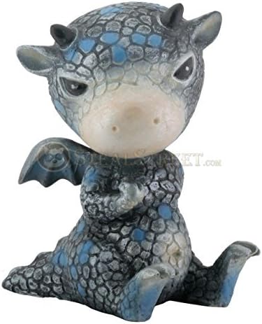 Mythical Vicious Baby Dragon Sitting Fantasy Figurine