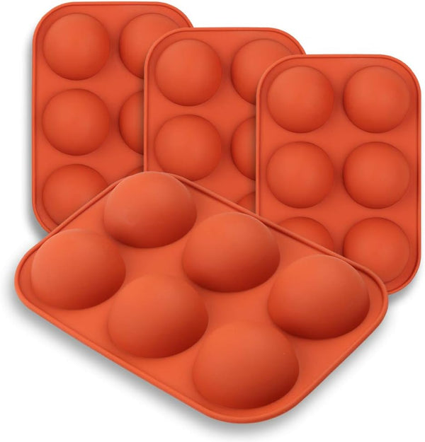 homEdge Semi Sphere Silicone Mold, 4 Packs for Baking Hot Chocolate Bomb, Cake, Jelly, Dome Mousse - Diameter 2"