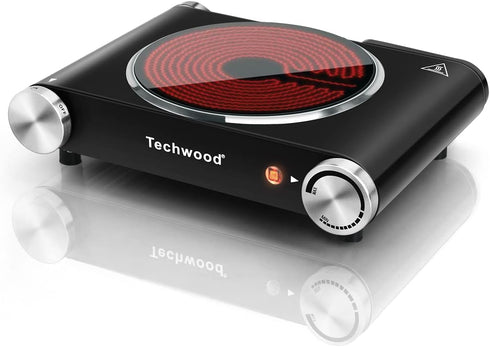 Techwood Hot Plate, Single Burner, 1200W Portable Infrared Electric Stove for Home/RV/Camp