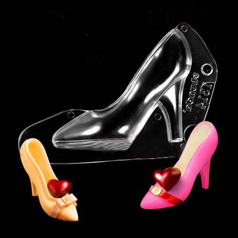 HiParty Mini & Small 3D High Heel Shoe Chocolate Mold, Polycarbonate Stiletto Heels Candy Mold Set of 2