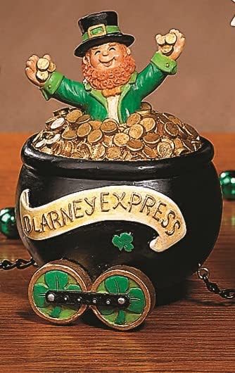 3 Set Fun Express Leprechaun Blarney Express Tabletop Train - St. Patrick's Day Home Decor - Piece - Green