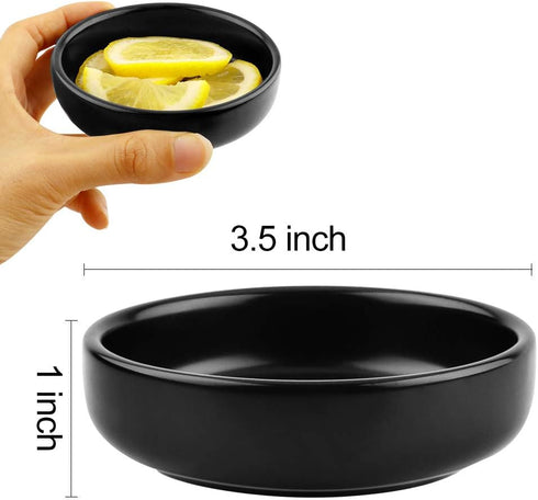 3.5" Ceramic Side Dish Set of 4 - Small Porcelain Soy Dipping Sauce Dishes for Serving