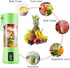 Portable Personal Mixer, USB Rechargeable Mini Blender for Smoothies, Fruit Juice, Milk Shakes, 380ml, Green