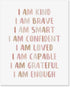 8x10 Affirmations Print, I Am Kind, I Am Brave, Affirmations For Kids, Inspirational Quote, Nursery Room Decor