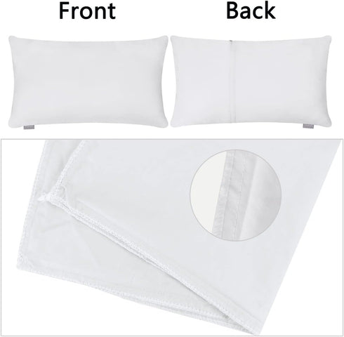 Thmyo 4-Pack 100% Cotton Lumbar Throw Pillow Case, 12x20inch/30x50cm, White (Covers Only, Not Pillows)