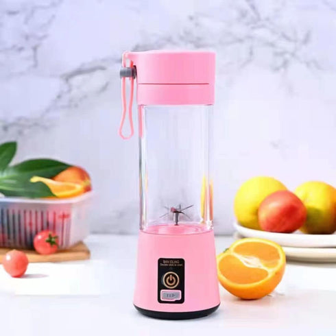 Generic Portable Blender, USB Rechargeable, 380ml Capacity, Pink, with 6-leaf Stainless Steel Blades, Single-button Operation, Easy to Clean by Generic