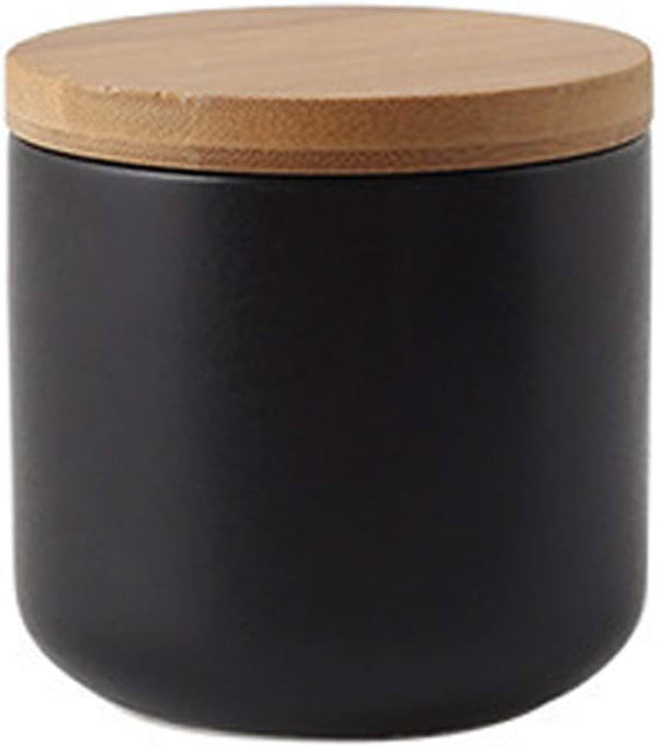 jessie Ceramic Storage Containers with Airtight Seal - Bamboo Lids Kitchen Canisters for Tea, Spice, Sugar, Coffee