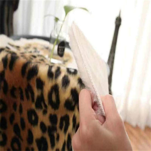 Leopard Print Rug, 2.7 W x 3.5 L Feet Faux Cowhide Skin Area Rug for Home Office, Livingroom, Bedroom