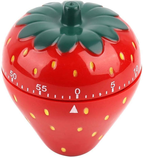 Maxmartt Strawberry Shaped Kitchen Timer, Wind Up 60 Minutes Manual Countdown Timer, Cute Loud Ring