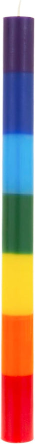 Mega Candles 5 pcs Unscented Multi Color Straight Taper Chakra Candles, Hand Poured Premium Wax, 12 Inch x 1 Inch, 100%
