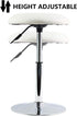 FURWOO Adjustable White Round Vanity Stool - Mini Bar Chair for Salon & Spa