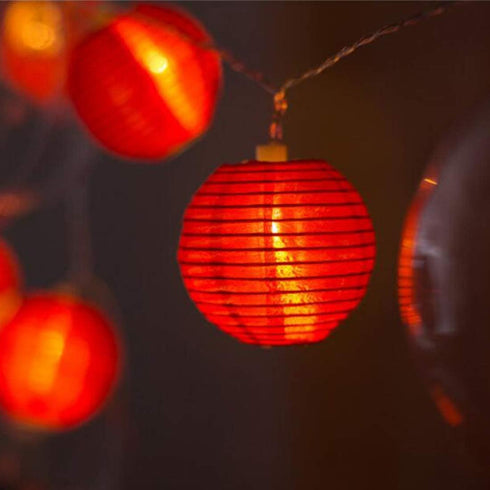 Amants01 13.12 20 Red Lantern String Lights ft LEDs Battery Operated Hanging Lanterns String Lights for Chinese New
