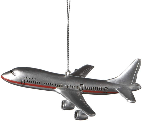 1 X Midwest-CBK Commercial Airliner Resin Hanging Tree Ornament, 4.25 inch