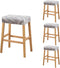 Lussenwert Stool Covers Rectangular Set of 4, Stretch Printed Vanity Stool Covers Washable