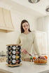 16 5-Year Countertop Orii Jar Rotating Bamboo Spice Rack with Spices Included & Spice Refill Program Compact Spice Rack