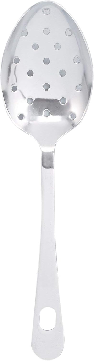 HIC Japanese 18/0 Stainless Steel Kitchen Pierced Serving Spoon, 9-Inch