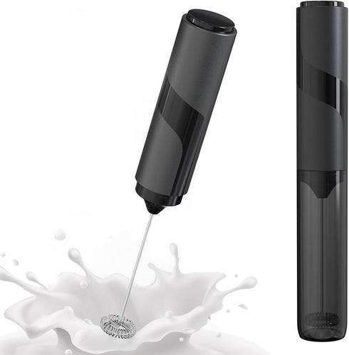 Handheld Milk Frother with Cover- 15-Second Silent Drink Mixer, Travel-Ready with ABS