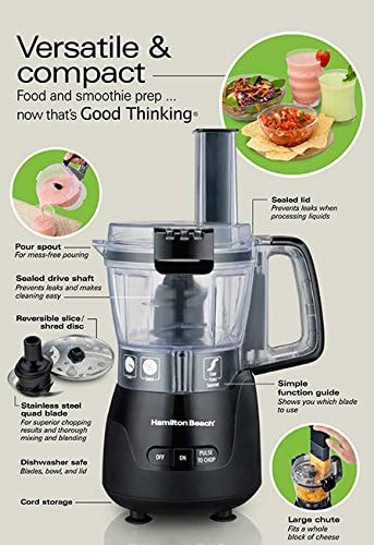 Hamilton Beach Stack & Snap 4-Cup Mini Food Processor & Vegetable Chopper - 250 Watts, Black