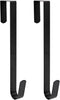 Sattiyrch 15" Wreath Hanger for Front Door | Sturdy Steel Over The Door Hanger Hook | Black, 2 Pieces
