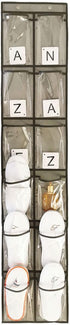 Closet Closet 12 (12 Shoe Organizer Behind Door Hanging Kids Shoe Rack with Clear Large Pockets Pockets-Grey)