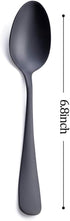 GoGeiLi Stainless Steel Matte Black Dessert Spoon Set, 6.8-inch Teaspoon Coffee Spoon, Service for 6, Dishwasher Safe