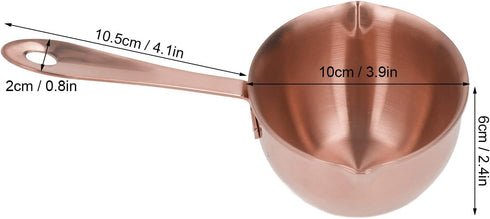 Stainless Steel Butter Warmer, 6.7oz / 200ml Butter Melting Pot Saucepan with Pour Spouts Cooking Pot Mini Milk Pot for Boiling Milk, Sauce, Gravies, Pasta(Rose Gold) by Tomotato