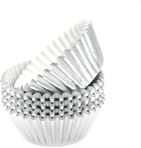 Standard Silver Foil Cupcake Liners - 100-Count Muffin Baking Cups for Party and More