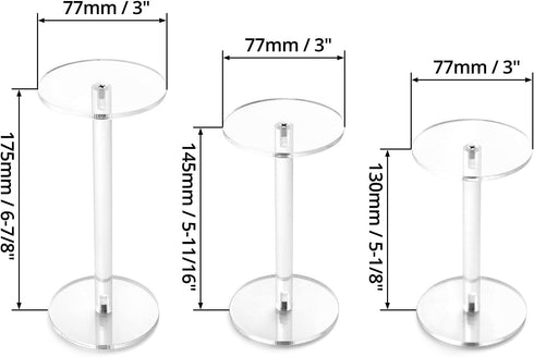 2 Sets QWORK Round Acrylic Display Stand, Premium Clear Round Riser Stands