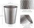 Monarch Abode Pewter Hand Hammered Metal Wastebasket - Decorative Trash Bin for Home Office, Modern Bathroom Garbage Can