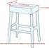 Lussenwert Set 4, 4 Stool Covers Rectangular of Stretch Printed Vanity Stool Covers Washable Saddle Bar Stool Slipcover