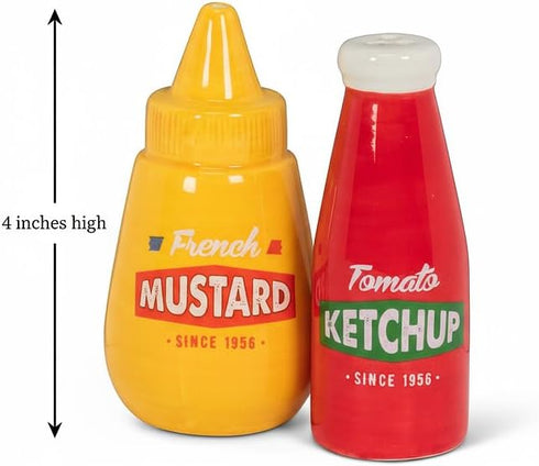 Pepper-4"H, 4 inches Abbott Collection Ketchup&Mustard Salt & high, Ketchup and Mustard