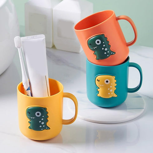 Cute Dinosaur Toothbrush Cup,Plastic Mouthwash Cup Portable Drinking Cup,Multipurpose Durable Toothbrush Holder