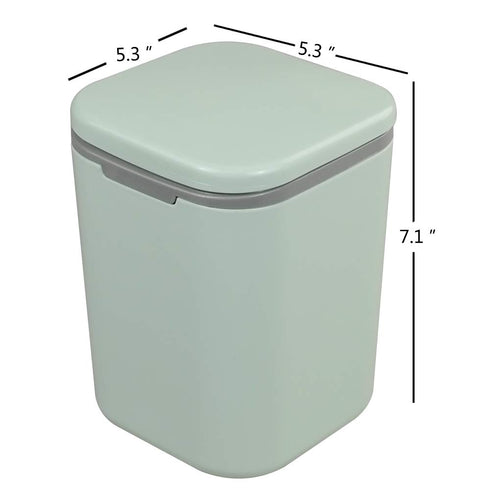 Tiny Countertop Trash Can, 0.5 Gallon with Push-Button, Green