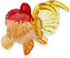 Tiny 2½" Red Orange Oranda Goldfish - Miniature Hand Blown Glass Ryukin Ranchu Fantail Collectible Figurines