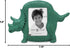 Isaac Jacobs 2” x 3” Resin Dinosaur Picture Frame, Vertical Keepsake Photo Frame with Easel and Hanging Tabs for