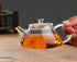 123Arts Mini Tea Pot, Clear Glass Teapot, Small Teapot for One Person Use, 7oz