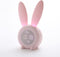 KDtech Kids Alarm Clock - Cute Pink Bunny Digital Alarm Clock with Night Light, 6 Ringtones, Touch Control &