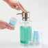 6.25 3.5 9.25, iDesign Mouthwash Dispenser Pump with Attached Paper Cup Holder Caddy, The Clarity Collection x x Clear
