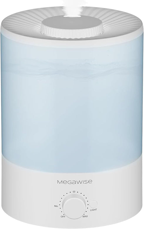 MegaWise Healthy Top-Refill Cool Mist Humidifiers for Bedroom, 24dB Ultrasonic Air Vaporizer