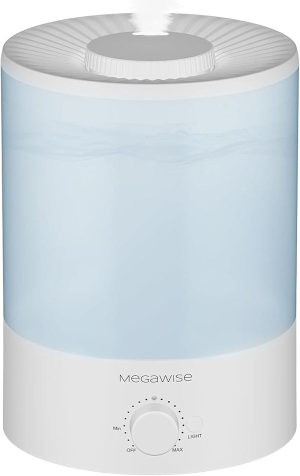 MegaWise Healthy Top-Refill Cool Mist Humidifiers for Bedroom, 24dB Ultrasonic Air Vaporizer